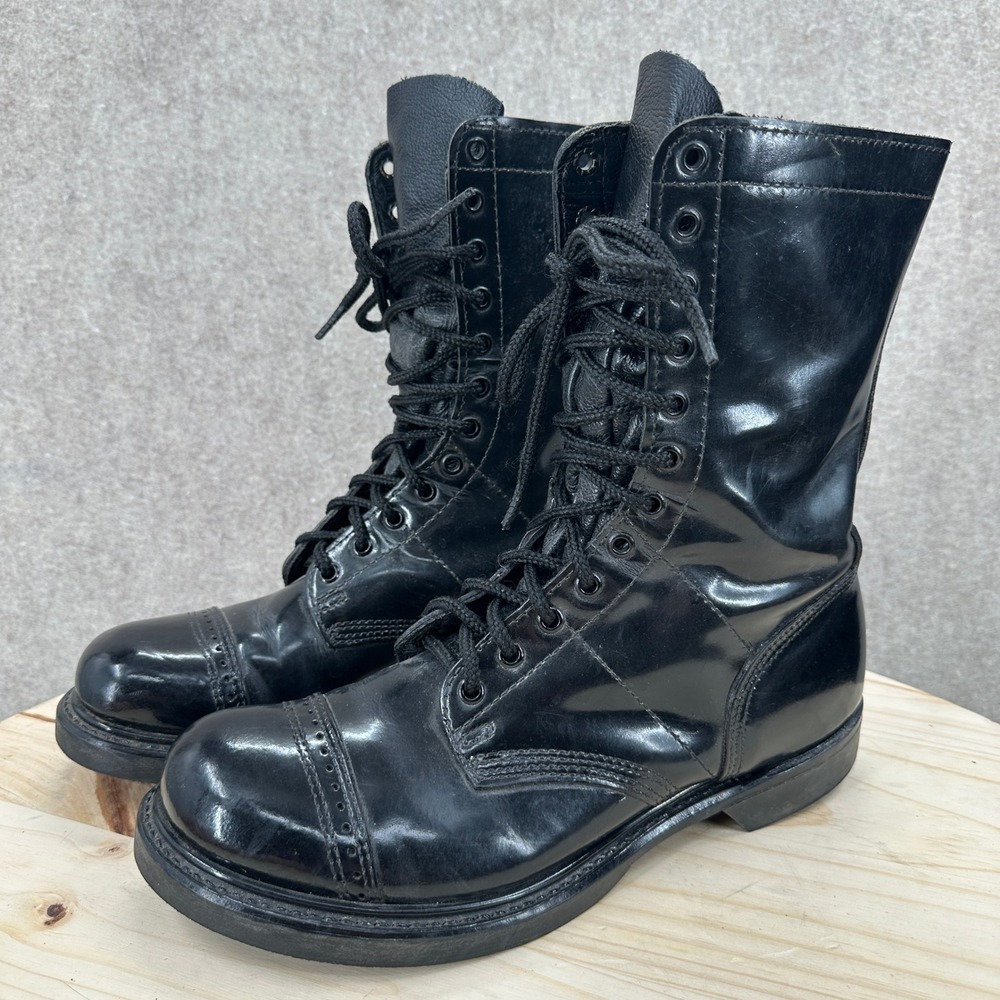 Corcoran Jump Boots Mens 10 D Black Leather Cap Toe Military Combat Lace Up
